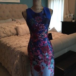 Printed Scuba MIDI Sheath Dress